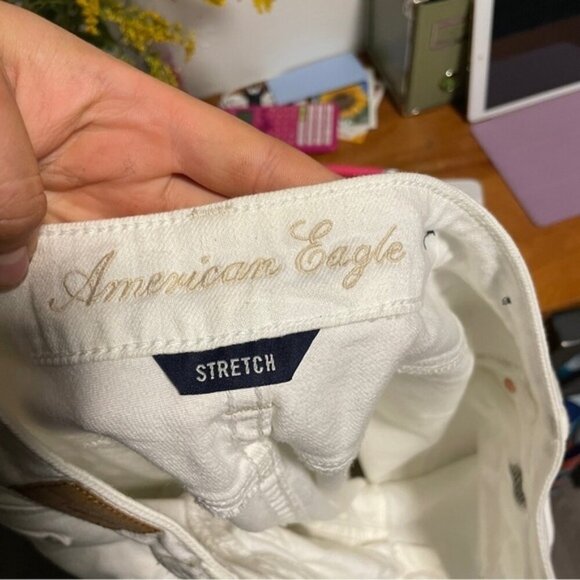 American Eagle White Stretch Pants Size 14 - Picture 8 of 11